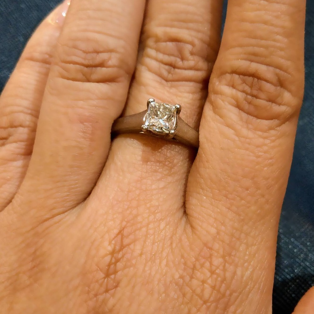 1 Carat Diamond Princess Engagement Ring